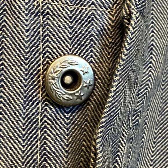 Vintage RED KAP Coverall Men's 40 RG Button Front Blue Herringbone Denim USA - Picture 10 of 11